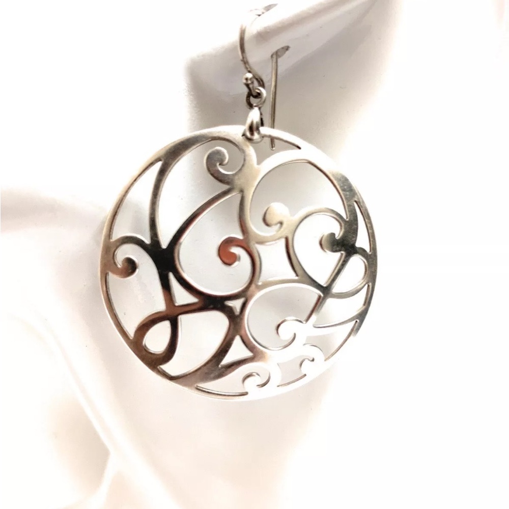 NEW Silpada Vintage Sterling Silver Scroll Dangle Earrings - Picture 2 of 7